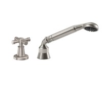 Plain Top Cross Handle Deck Mount Handshower with Diverter