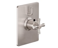 Rectangle Back Plate, Cross Handle with Plain Top, Style Therm with Diverter
