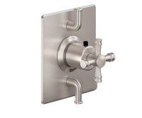 Quad Flat Back Plate, Cross Handle with Plain Top, Style Therm with 2 Stops