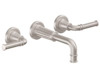 Flutted Wall Mount Sink Faucet with Lever Handles