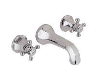 Wall Mount Sink Faucet, Cross Handles