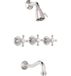 Hot & Cold Handle, Diverter, Tub Spout & Shower Head