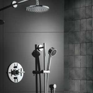 California Faucets Style Therm Thermostatic Shower with Shower Head and Hand Shower on Slide Bar