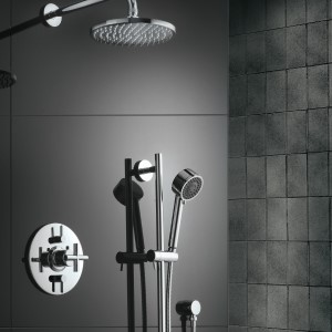 California Faucets Style Therm Thermostatic Shower with Shower Head and Hand Shower on Slide Bar