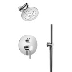 Round Pressure Balance Control with Diverter, Hand Shower & Wall Showerhead