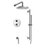 Round Thermostatic Control with Diverter, Hand Shower and Showerhead