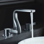 Single Hole Faucet with Curving Base, Side Lever Control
