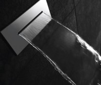 Flusso Cascade Flush Mount Waterfall Tub Spout, Wall Mount