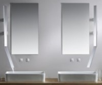 Flusso Infinity Modern, Angled Sink Spout, Left & Right, Wall Controls