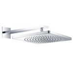 Square Shower Head, Round Spray Pattern with Square Wall Mount Arm