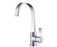 Flusso 145.1000 Single Hole Faucet with Curving Spout, Side Lever Control