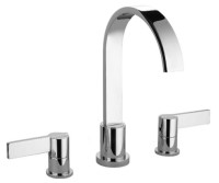 Flusso 145.2410 Roman Tub Filler with Curved Spout, Lever Handles
