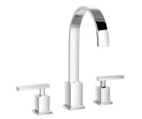 Flusso 150.2410 Roman Tub Filler with Curved Spout, Square Bases
