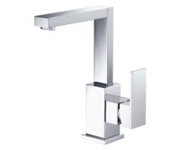 Flusso 160.1500 Single Hole Faucet with Squared Spout and Side Lever Control