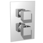 2 Square Handles, Rectangle Plate Thermostatic Control