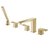 5 Piece Curved Tub Faucet with Hand Shower