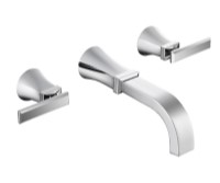Flusso 230.2450Curving Spout, Wall Mount, 2 Handle Tub Filler