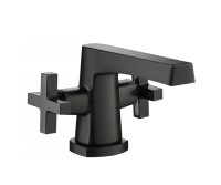 Flusso 240.1000 Single Hole Faucet with 2 Cross Handles. Shown in Matte Black