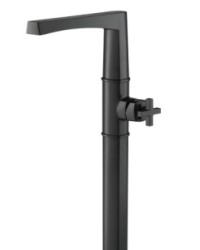 Flusso 240.1170 Single Hole Floor Mount Tub Filler, Flat Spout, Cross Handle