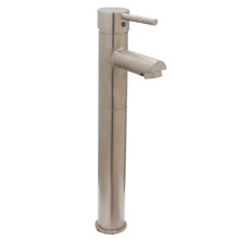 Tall Single Hole Faucet with Top Lever Control, Brushed Nickle