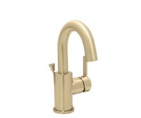 Single Hole Faucet with Side Lever Control, Pull Up Drain, Satin Brass