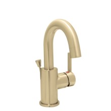 Single Hole Faucet with Side Lever Control, Pull Up Drain, Satin Brass