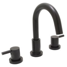 Modern Round Spout, Thin Post Handles, Sink Faucet in Matte Black