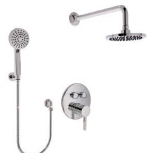 Round Push Button Control, Shower and Hand Shower, Chrome