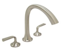 3 Piece Tub Filler with Curving Spout and Lever Handles