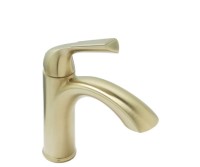 Satin Brass Single Hole Faucet with Top Lever Control