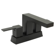 Square Base, Centerset Sink Faucet in Matte Black