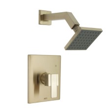 Square Control Plate, Square Showerhead, Satin Brass