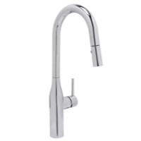 Round Style Pull-down Faucet with Wide Base, Side Lever Post Control