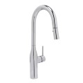Round Style Pull-down Faucet with Wide Base, Side Lever Post Control