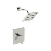 Square Control Plate, Square Showerhead, Polished Chrome Shower Set