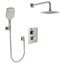 Square Thermostatic Control, Shower and Hand Shower, Chrome