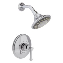 Round Control Plate, Round Showerhead, Polished Chrome Shower Set