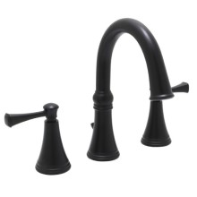 Transitional Curved Spout, Lever Handles, Sink Faucet in Matte Black