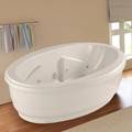 Oval Freestanding Bathtub, Armrests, Decorative Flat Rim