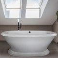 Oval, Center Drain, Traditional Pedestal Freestanding Bath