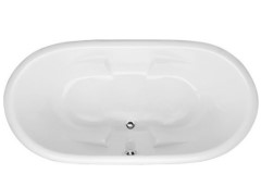 Oval Center Side Drain Tub, Rolled Rim