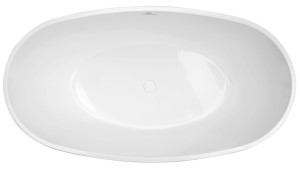 Top View - Center Drain, Modern Slotted Overflow