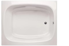 Alexis Wide Rectangle Tub, Oval Interior, End Drain, Armrests