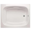 Wide Rectangle Tub with Armrests, End Drain