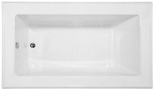 Rectangle Bathtub, End Drain, Decorative Rim