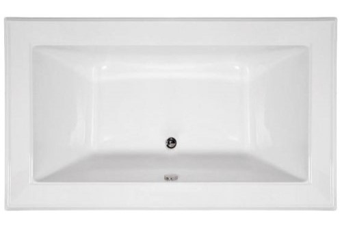 Rectangle Bath, Center Drain, Decorative Rim