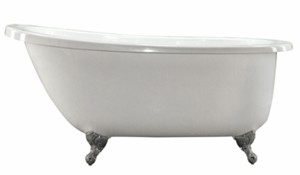 Oval Claw Foot Bath, End Drain, Raised Backrest