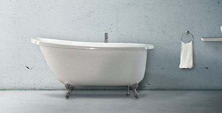 Hydro Systems Annette Slipper Installed: Clawfoot Tub with Slopped Rim