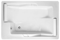 Hydro Systems Ashley Rectangle Tub, 2 Bathing Areas, Neck Roll Pillow, Side Drain