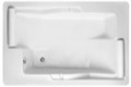 Rectangle Tub with Neck Roll, End Drain, 2 Bathing Wells